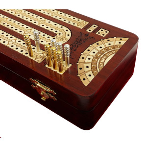 12 12 2 Track Continuous Cribbage Board Wcard Storage Maple Tracks On Bloodwood Corner Games Won