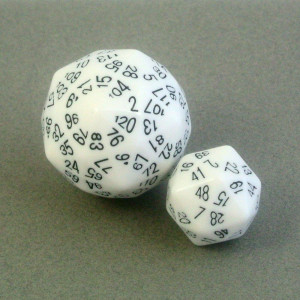 120-Sided And 48-Sided Dice In White