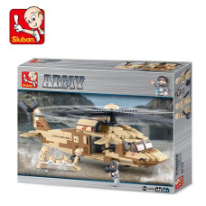 Sluban Military Blocks Army Bricks Toy Black Hawk Helicopter M38B0509