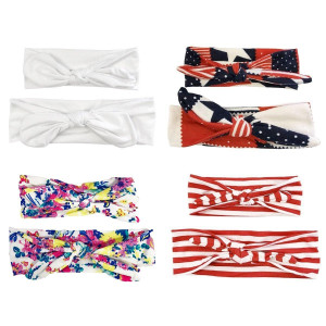 Wrapables Mommy And Me Boho Headband Headwrap Red White And Blue