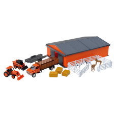 New Ray Kubota Farm Vehicles Set with Shed - Medium Multicolour