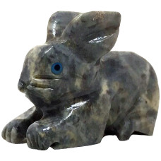 Nelson Creations Llc Rabbit Natural Soapstone Handcarved Animal Charm Totem Stone Carving Figurine 15 Inch