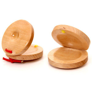 Doxishruky Kids Castanets Musical Instrument Set Of 2 Wooden Finger Castanets For Kids Kids Rhythm Toys