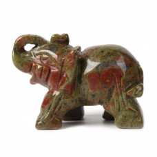 Justinstones Carved Natural Unakite Gemstone Elephant Healing Guardian Statue Figurine Crafts 2 Inch