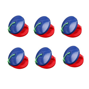 6Pcs Wooden Finger Castanets Blue And Red Castanet Musical Instruments Rhythm Kids Toys For Baby Early Education By Doxishruky