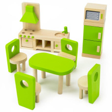 Wooden Dollhouse Furnituremade Of Safe Wood And Bright Waterbased Paintcompatible With Most Doll Houseseatin Kitchen