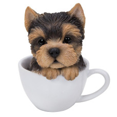 Pacific Giftware Adorable Teacup Pet Pals Puppy Collectible Figurine 575 Inches Yorkie