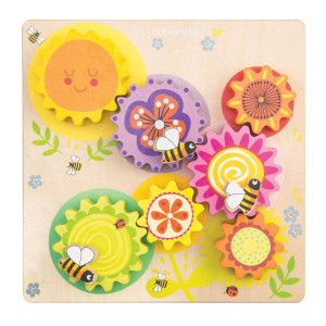 Le Toy Van Petilou Wooden Educational Montessori Gears Cogs Busy Bee Learning Toy Sensory Activity Toy For Toddlers Age 1