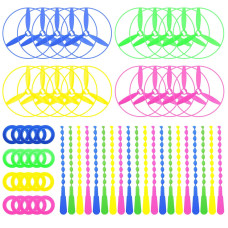 Poplay 40 Sets Outdoor Toys Flying Discs Twist Disc Flyer Saucers With Launchers For Party Favors And Prizes