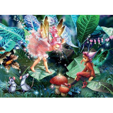 Ceaco 100 Piece Forest Fairies Collection Fairy Elf Mice Jigsaw Puzzle Oversized Pieces Kids