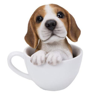 Pacific Giftware Adorable Teacup Pet Pals Puppy Collectible Figurine 575 Inches Beagle