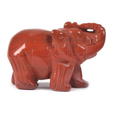 Carved Natural Red Jasper Gemstone Elephant Healing Guardian Statue Figurine Crafts 2 Inch