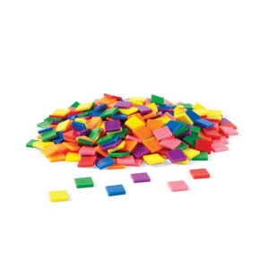 Hand2Mind Plastic Square With 7 Color Tiles Color Sorting Math Counters Counting Manipulatives Colored Plastic Squares Math