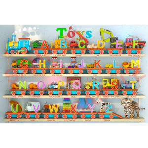 Coilbook Llc Learn Letters With Max The Glow Train Poster, 36X24, Letters And Objects!