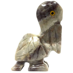 Nelson Creations Llc Pelican Natural Soapstone Handcarved Animal Charm Totem Stone Carving Figurine 15 Inch