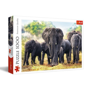 Trefl 1000 Piece Jigsaw Puzzles African Elephants Wild Animals Adult Puzzles Trefl 10442