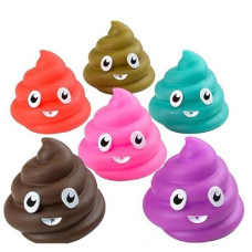 Novelty Treasures Set Of 12 Colorful Emoji Poop Squirts