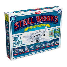 Schylling Steel Works Mechanical Multimodel Steel Building Set Includes 300 Pieces Tools And Instructions To Make 10 Diff