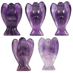 Rockcloud Healing Crystal Gemstone Carved Pocket Crystal Guardian Angel Figurines 15 Inch