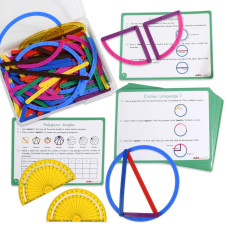 Edxeducation Geostix Deluxe Set Learn Geometry With 100 Flexible Construction Sticks Includes 2 Protractors And Activity Car