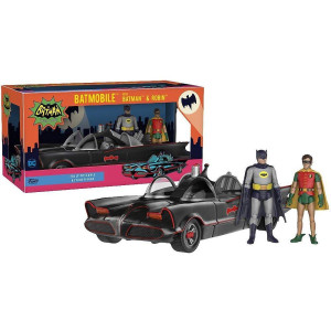 Funko Dc Heroes 1966 Batmobile Vehicle With Batman And Robin Action Figure