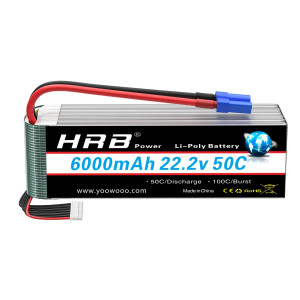 Hrb 6S 6000Mah Lipo Battery With Ec5 Plug 50C100C 222V Rc Lipo Battery For Rc Quadcopter Airplane Helicopter Car Truck