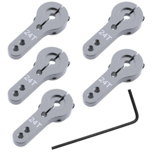 5Pack Hobbypark Metal 24T Aluminum Servo Horn M3 For Hitec Steering Arm Rc Car Plane Parts