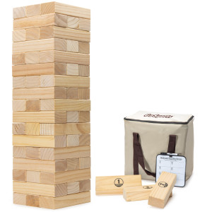 Gosports Large Wooden Toppling Tower Stacks Up To 3 Ft Natural Wood