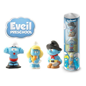 Plastoy Series Tube Of 3 Figures The Smurfs Eveil 60846 2017