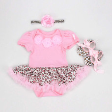 Reborn Baby Doll Clothes Accessories 2023 Inch Newborn Girl Pink Leopard Tutu Dress Clothing Set