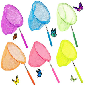 Shindel Telescopic Butterfly Fishing Nets 6 Pack Insect Catching Nets Butterfly Net Bug Nets For Kids Extendable From 15 Inch