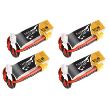 Tattu 4Pcs 74V 300Mah 2S 45C Lipo Battery Pack With Xt30 Plug For Emax Babyhawk Micro Fpv Quad Racing Drone