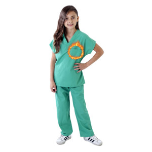 M&M Scrubs Super Soft Children Scrub Set Kids Dress Up (5/6, Surgical Green)