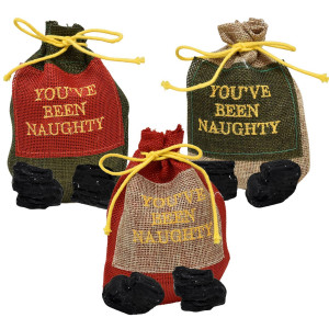 Gift Boutique Christmas Bag Of Coal In A Drawstring Bag Youve Been Naughty For Holiday Santa Stocking Filler Pack Of 3 Lump Of