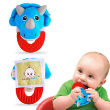 Natural Teething Hand Toys For 4 Month Old Baby Chewy Soft Safe Dinosaur Teether Wristy Buddys Baby Toy Pack 36 Months