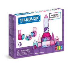 Tileblox Inspire 42 Piece Set Magnetic Building Blocks Educational Magnetic Tiles Kit Magnetic Construction Stem Toy Set