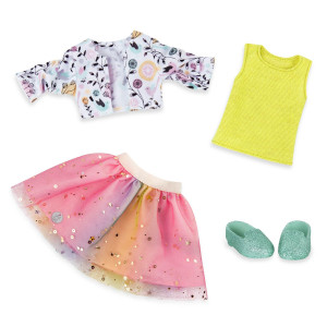 glitter girls Shimmer glimmer Floral Fashion Doll clothes & Accessories for 14 inch Dolls Urban Top, Flower Jacket & Tutu Skirt Outfit - for 3+ Year Old girls