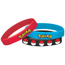 Amscan 398750 Pokemon Rubber Elastic Bracelets 6Ct Multicolor