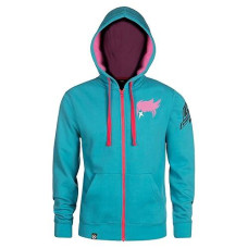 Jinx Overwatch Ultimate Zarya Men'S Gamer Zip-Up Hoodie, Blue/Red, X-Small