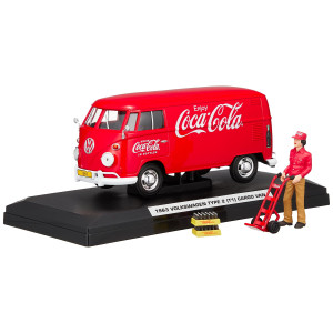 Cocacola 1963 Volkswagen T1 Cargo Van With Delivery Driver Hand Cart Cases 124 By Motor City Classics 424062