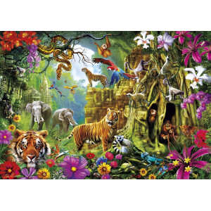 Buffalo Games Amazing Nature Collection Jungle Discovery 500 Piece Jigsaw Puzzle Multicolor 2125L X 15W