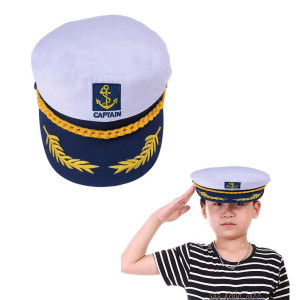 Welecom Sailor Captain Hat Embroidery Boat Ship Sailor Hats Adjustable Navy Hat Children