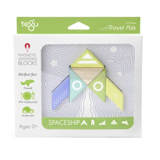 6 Piece Tegu Travel Pal Magnetic Wooden Block Set Spaceship