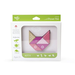 6 Piece Tegu Travel Pal Magnetic Wooden Block Set Kitty