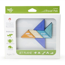 6 Piece Tegu Travel Pal Magnetic Wooden Block Set Jet Plane