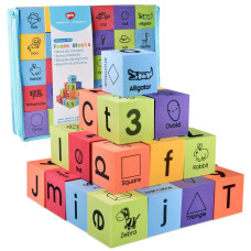 Bohs Foam Learning Blocks Number Alphabet Shapes Sight Words Quiet Safe And Soft Stacking Toys For Toddlers 30Pcs