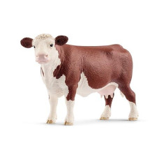 Schleich 255177 Hereford cow&44 Brown & White