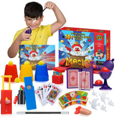 Learn Climb Magic Kit 50 Magic Tricks Set For Kids Ages 46 68 810 1012 Year Old Ultimate Magician Gift