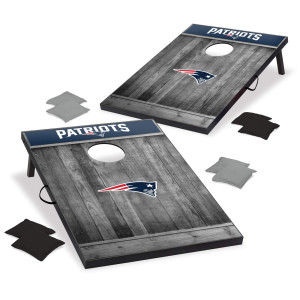 Wild Sports 2X3 Mdf Wood Nfl New England Patriots Cornhole Set Grey Wood Design