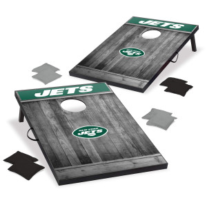 Wild Sports 2X3 Mdf Wood Nfl New York Jets Cornhole Set Grey Wood Design